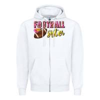 White football sister Zipper Hoodie - BundleAndBundleShop