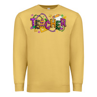 Antique Gold mardi gras teacher Premium Sweatshirt - texasbilliewilder