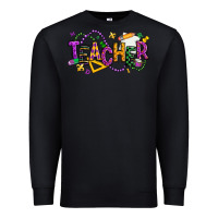 Black mardi gras teacher Premium Sweatshirt - texasbilliewilder