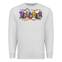 Dove Grey mardi gras teacher Premium Sweatshirt - texasbilliewilder