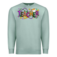 Seafoam mardi gras teacher Premium Sweatshirt - texasbilliewilder