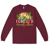 Burgundy forever chasing sunsets Long Sleeve Tee - MaliasSmallBusiness