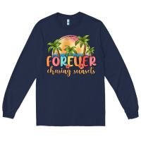 Navy forever chasing sunsets Long Sleeve Tee - MaliasSmallBusiness
