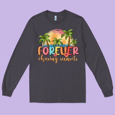 Forever Chasing Sunsets Long Sleeve Tee Designed By Maliassmallbusiness