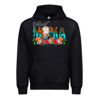 Black Blessed Mama Flowers Cow Urban Hoodie - CowCowDesign