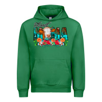 Emerald Blessed Mama Flowers Cow Urban Hoodie - CowCowDesign