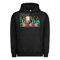 Pigment Black Blessed Mama Flowers Cow Urban Hoodie - CowCowDesign