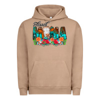 Pigment Burro Blessed Mama Flowers Cow Urban Hoodie - CowCowDesign