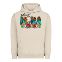 Pigment French Oak Blessed Mama Flowers Cow Urban Hoodie - CowCowDesign