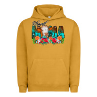 Pigment Peanut Butter Blessed Mama Flowers Cow Urban Hoodie - CowCowDesign