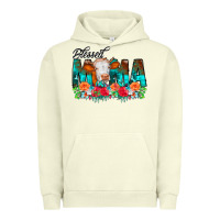 Pigment Pistachio Blessed Mama Flowers Cow Urban Hoodie - CowCowDesign