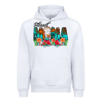 White Blessed Mama Flowers Cow Urban Hoodie - CowCowDesign