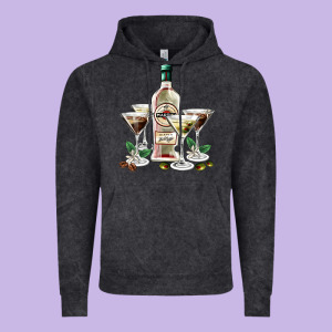 Martini Glasses And Martini Bottle Vintage Hoodie Designed By Adodesignshop