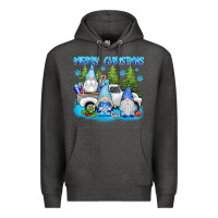 Charcoal Heather merry christmas gnomies Premium Hoodie - texasbilliewilder