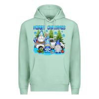 Seafoam merry christmas gnomies Premium Hoodie - texasbilliewilder