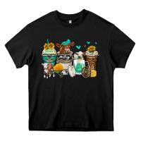 Black cows coffee cups Heavy Core Tee - Zillion Design Studio