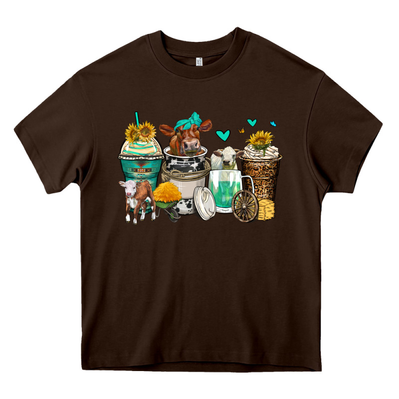 Cows Coffee Cups Heavy Core Tee by Zillion Design Studio | Teevron