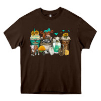 Chocolate Brown cows coffee cups Heavy Core Tee - Zillion Design Studio