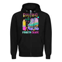 Black rolling into fourth grade Zipper Hoodie - BundleAndBundleShop