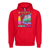 Red rolling into fourth grade Zipper Hoodie - BundleAndBundleShop