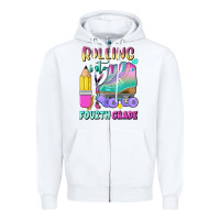 White rolling into fourth grade Zipper Hoodie - BundleAndBundleShop