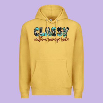 Classy With A Savage Side Premium Hoodie Designed By Jahusdesignshop
