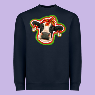 Christmas Heifer Heavyweight Sweatshirt Designed By Jasminsmagicworld