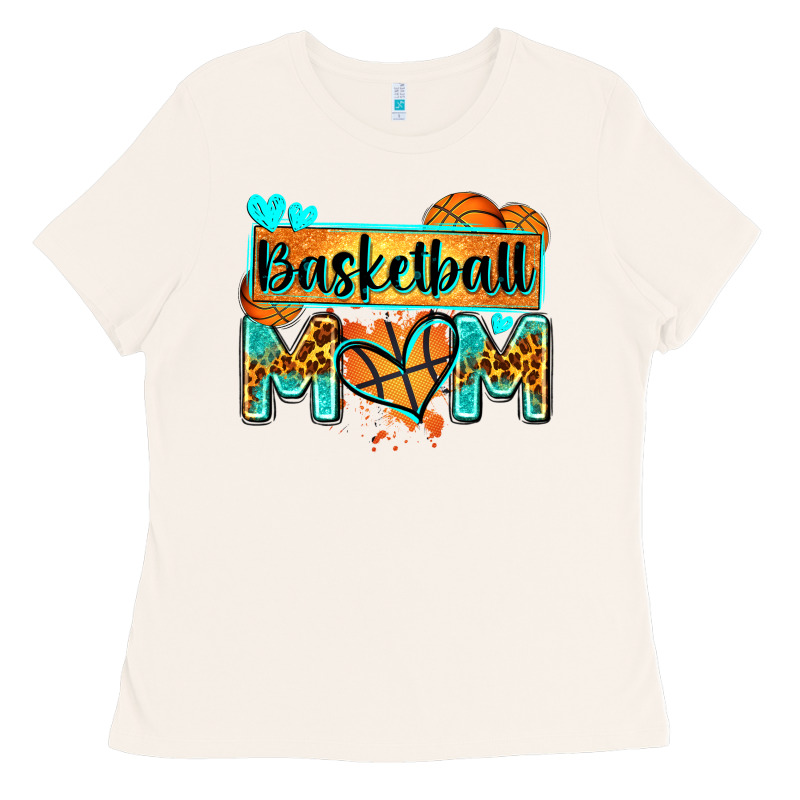Basketball Mom With Leopard Ladies Tee by Zillion Design Studio | Teevron