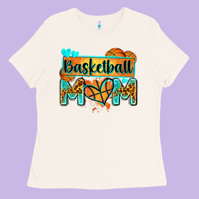Basketball Mom With Leopard Ladies Tee Designed By Zillion Design Studio