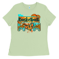 Matcha basketball mom with leopard Ladies Tee - Zillion Design Studio