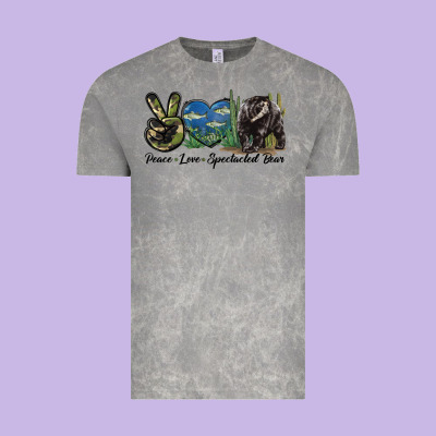 Peace Love Spectacled Bear Vintage Tee Designed By Lillyallendesigns