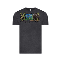 Vintage Black Peace Love Spectacled Bear Vintage Tee - LillyAllenDesigns