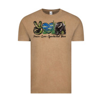 Vintage Coffee Peace Love Spectacled Bear Vintage Tee - LillyAllenDesigns