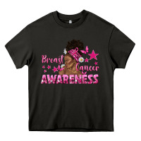 Asphalt Breast Cancer Awareness with Afro Woman Heavy Core Tee - texasbilliewilder