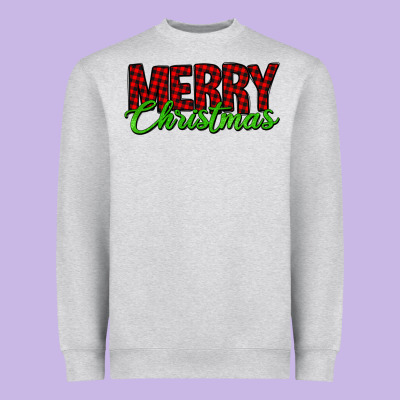Merry Christmas Tartan Heavyweight Sweatshirt Designed By Jasminsmagicworld