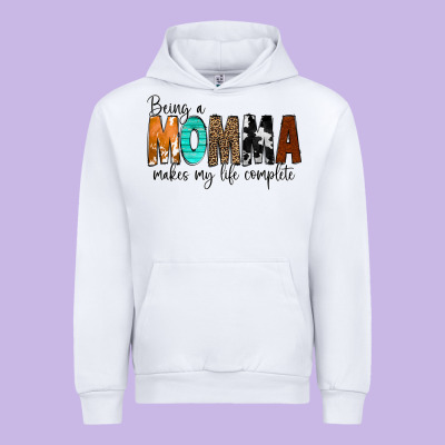 Being A Momma Makes My Life Complete Urban Hoodie Designed By Cowcowdesign