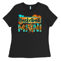 Black basketball mini with leopard Ladies Tee - Zillion Design Studio