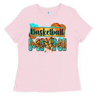 Bubblegum Pink basketball mini with leopard Ladies Tee - Zillion Design Studio