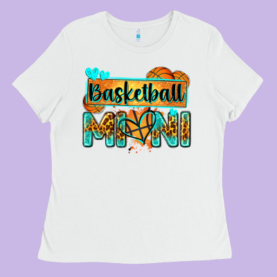 Basketball Mini With Leopard Ladies Tee Designed By Zillion Design Studio