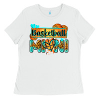 White basketball mini with leopard Ladies Tee - Zillion Design Studio