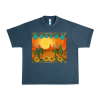 Midnight Navy western sunset cactus sunflowers gemstones leopards Urban Heavy Tee - BarkalooDesign