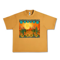 Peanut Butter western sunset cactus sunflowers gemstones leopards Urban Heavy Tee - BarkalooDesign