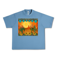 Pebble Blue western sunset cactus sunflowers gemstones leopards Urban Heavy Tee - BarkalooDesign