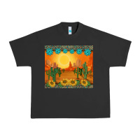 Pigment Black western sunset cactus sunflowers gemstones leopards Urban Heavy Tee - BarkalooDesign