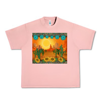 Salmon western sunset cactus sunflowers gemstones leopards Urban Heavy Tee - BarkalooDesign