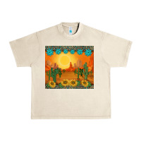 Sandshell western sunset cactus sunflowers gemstones leopards Urban Heavy Tee - BarkalooDesign