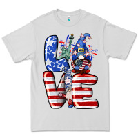 Dove Grey Love 4th of July with gnomes 4th of july Premium Tee - CowGirlArtShop