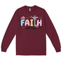 Burgundy faith ephesians 2 8 Long Sleeve Tee - MaliasSmallBusiness