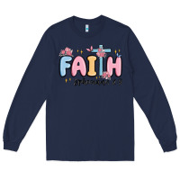 Navy faith ephesians 2 8 Long Sleeve Tee - MaliasSmallBusiness