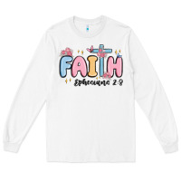 White faith ephesians 2 8 Long Sleeve Tee - MaliasSmallBusiness